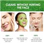 3 Pièces Masque d'Argile, Masque Visage au Curcuma-Masque d'Argile au thé Vert -Masque de Boue aux Minéraux de la Mer Morte, Kit