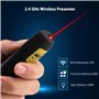KKMOL Télécommande sans fil USB avec pointeur rouge pour présentation de PowerPoint utilisation scolaire ou professionnelle Noir
