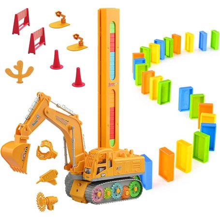OBEST 4 en 1 Jouets Voiture d'ingénierie Domino