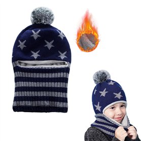 GUTERTOP Cagoule d'hiver pour enfant sous le casque - Cagoule en peluche - Pour enfants à partir de 4 ans - En laine polaire - B
