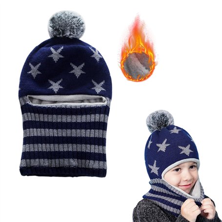 GUTERTOP Cagoule d'hiver pour enfant sous le casque - Cagoule en peluche - Pour enfants à partir de 4 ans - En laine polaire - B