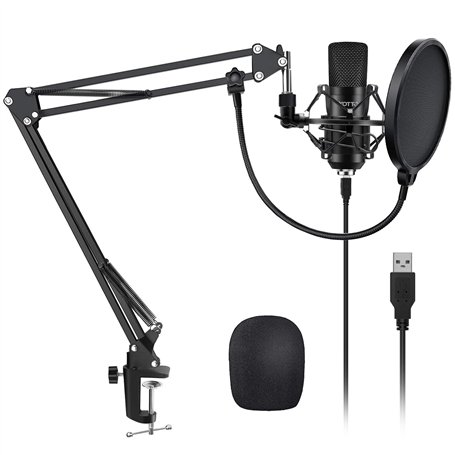 YOTTO Microphone USB à Condensateur Enregistrement pour Ordinateur de Bureau et Ordinateur Portable MAC Windows