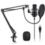 YOTTO Microphone USB à Condensateur Enregistrement pour Ordinateur de Bureau et Ordinateur Portable MAC Windows