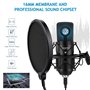 YOTTO Microphone USB à Condensateur Enregistrement pour Ordinateur de Bureau et Ordinateur Portable MAC Windows, Cardioïde Avec 