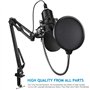 YOTTO Microphone USB à Condensateur Enregistrement pour Ordinateur de Bureau et Ordinateur Portable MAC Windows, Cardioïde Avec 