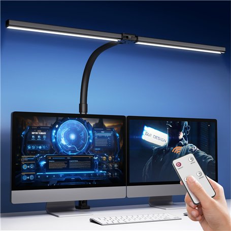 Tyonto 1300LM Lampe de Bureau à Double Tête LED Réglable Avec télécommande