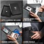 TEEHON Portefeuille Homme Slim Cuir en Fibre de Carbone avec Blocage RFID et Emplacements pour Cartes de Crédit, Clip de Billets