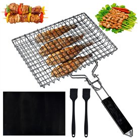 NAROSEBE Grille Double Barbecue 32x22cm