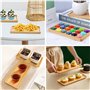 TsunNee Lot de 3 plateaux en bambou, soucoupe rectangulaire, support de pot de fleurs, plateau de service en bois, dessous de ve