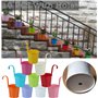 Pots de Fleurs, XRR 10 pièces Pots de Jardin avec Trou de Drainage, Crochet Amovible seaux à Suspendre, Pots de Fleurs en métal 