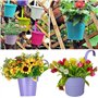 Pots de Fleurs, XRR 10 pièces Pots de Jardin avec Trou de Drainage, Crochet Amovible seaux à Suspendre, Pots de Fleurs en métal 
