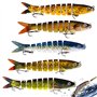 LEKEFETO Lot de 5 leurres de pêche avec 2 hameçons triples et boîte de rangement - Pour la pêche en eau douce et en eau de mer -