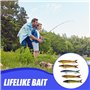 LEKEFETO Lot de 5 leurres de pêche avec 2 hameçons triples et boîte de rangement - Pour la pêche en eau douce et en eau de mer -