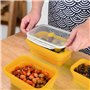 WANDGU Boîte à déjeuner pliable en silicone de 550 ml : 4 boîtes de conservation pliables, boîtes de conservation avec couvercle