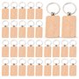 WANDGU Lot de 30 porte-clés en bois : porte-clés personnalisés