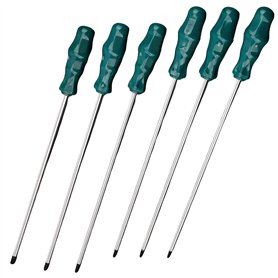 LEKEFETO Lot de 6 tournevis Torx extra longs (300 mm) en acier S2 avec pointe magnétique et poignées antidérapantes pour artisan