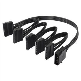 SinLoon Grand câble d'alimentation SATA mâle à 4 broches vers 5 x 15 broches SATA femelle pour disque dur