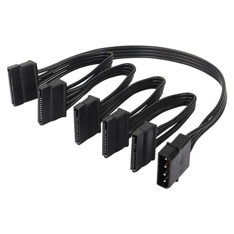 SinLoon Grand câble d'alimentation SATA mâle à 4 broches vers 5 x 15 broches SATA femelle pour disque dur