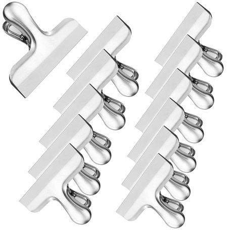 Gentpovth Lot de 12 Pince Métallique Argenté