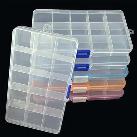 Diompirux Lot de 6 Boîte de 15 Compartiments Rangement Plastique
