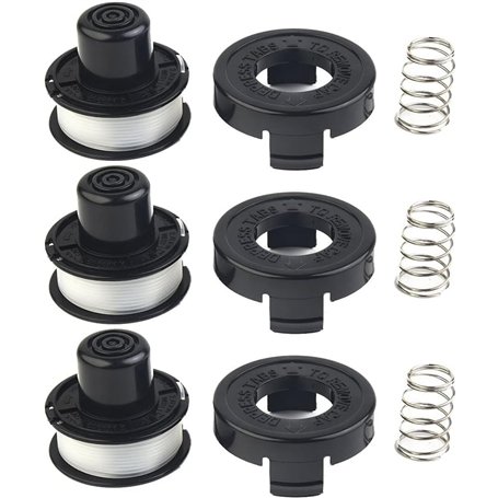 Lot de 3 bobines de fil et couvercle pour débroussailleuse A6226 GL250 GL310 GL360 Bobine et fil de rechange