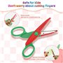 Lot de 6 Ciseaux de Bricolage pour Enfants avec 6 Perforatrices à Papier, 6 Formes de Coupe Différentes, Ciseaux à Papier pour E