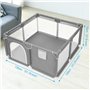 Kasanni Parc pour bébé 130 x 130 cm - Pliable - Avec grille antidérapante - Grande aire de jeux de sécurité - Avec filet respira
