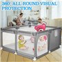 Kasanni Parc pour bébé 130 x 130 cm - Pliable - Avec grille antidérapante - Grande aire de jeux de sécurité - Avec filet respira