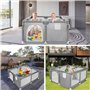 Kasanni Parc pour bébé 130 x 130 cm - Pliable - Avec grille antidérapante - Grande aire de jeux de sécurité - Avec filet respira