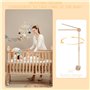 Bearrerp Petit Ours Support mobile pour lit bébé,en bois Cloches de Lit Bébé,support mobile bébé réglable en hauteur en bois, ad