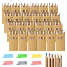 Auauraintt 24 Boîtes de 6 Mini Crayons de Couleur