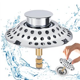 Auauraintt Bouchon de Baignoire 2 en 1 avec Filtre à Cheveux