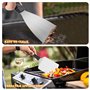 Sprifityy Set de spatules à Barbecue en Acier Inoxydable,Set de 2 pièces Teppanyaki Spatule,Contient 30 papiers burger,Manche en