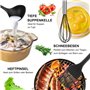 ROYOUZI 22Pcs Ustensiles de Cuisine, Silicone Ustensiles de Cuisine Kit sans BPA, Kit d'Ustensiles de Bois, avec Pot de Rangemen
