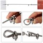 30m Corde en Acier Inoxydable à Suspendre Kit, 3mm Câble en acier inoxydable enduit de PVC avec Tendeur de corde M5 et Crochets,