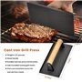 Onlyfire 4 Pièces Ustensiles pour Plancha, Ensemble de Spatule en Acier Inoxydable et Poids du Barbecue en Fonte avec poignée en