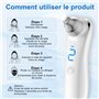 Aspirateur Points Noirs, DOCOCO Point Noir Extracteur Avec 5 Sondes Remplaçables, 3 Modes Vitesse de Succion, rechargeable par U