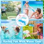 Pistolet à Eau,400ML Pistolet à Eau Enfants,Water Gun Portée pour Enfants, Pistolets à Eau de Jardin et de Plage (Bleu+Rose)