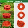 Fil Coupe Bordure,Lot de 10 Bobine Fil Debroussailleuse Compatible avec Worx Coupe Bordure,Ø 1,65mm & 3.05 m Fil Nylon pour Debr