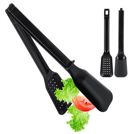 LWMTT Couverts à Salade 2en1 Pince de Cuisine en Plastique Pince Alimentaire Couvert Salade - Noir