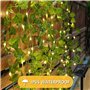 Lierre Artificiel Guirlande Lumineuse Solaire, Guirlande Lumineuse solaire,10M 100 LEDs Guirlande Solaire Extérieure avec Feuill
