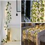 Lierre Artificiel Guirlande Lumineuse Solaire, Guirlande Lumineuse solaire,10M 100 LEDs Guirlande Solaire Extérieure avec Feuill