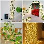 Lierre Artificiel Guirlande Lumineuse Solaire, Guirlande Lumineuse solaire,10M 100 LEDs Guirlande Solaire Extérieure avec Feuill