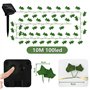 Lierre Artificiel Guirlande Lumineuse Solaire, Guirlande Lumineuse solaire,10M 100 LEDs Guirlande Solaire Extérieure avec Feuill