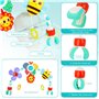 Jouets de Landau, Arche de Voyage pour Poussette,Jouet à emporter avec Support d'activité sensorielle Pliable réglable pour tran