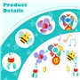 Jouets de Landau, Arche de Voyage pour Poussette,Jouet à emporter avec Support d'activité sensorielle Pliable réglable pour tran