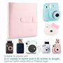 Wenrescry 128 grilles Album photo, mini album photo pour Polaroid 3 pouces papier photo en PU de couleur unie avec insert de pag