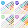 Surligneurs Pastel，EooUooIP® 24 Extra-fin Surligneurs Marqueur, Double pointes (fine ou plate), 4 styles de couleurs dont macaro