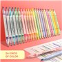 Surligneurs Pastel，EooUooIP® 24 Extra-fin Surligneurs Marqueur, Double pointes (fine ou plate), 4 styles de couleurs dont macaro
