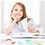25 stylos fineliners à double tête assortis colorés